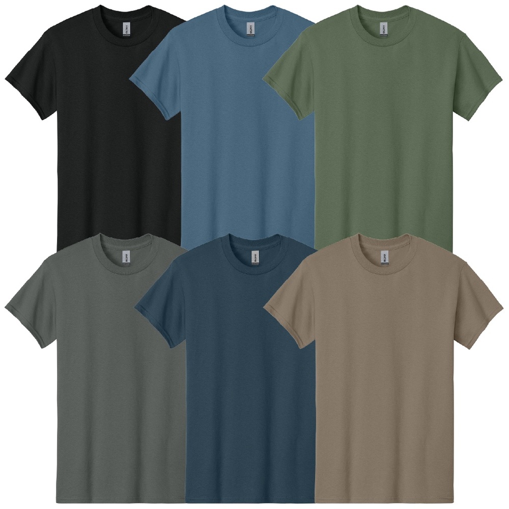 Gildan Heavy Cotton Men's Crew T-Shirts Multipack (6 Pack)